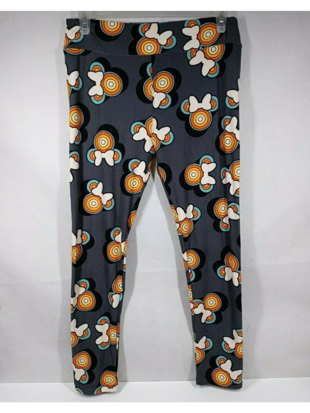 New LuLaRoe Tall & Curvy Leggings Black With Rainbow Minnie Mouse Heads Design